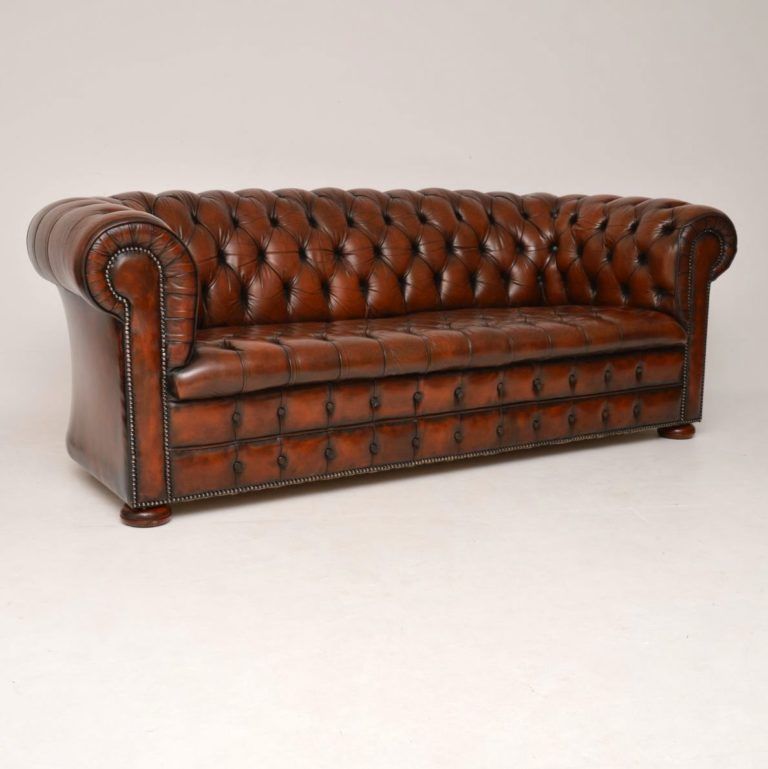 Antique Victorian Style Deep Buttoned Leather Chesterfield Pertaining To Victorian Leather Sofas (View 10 of 15)