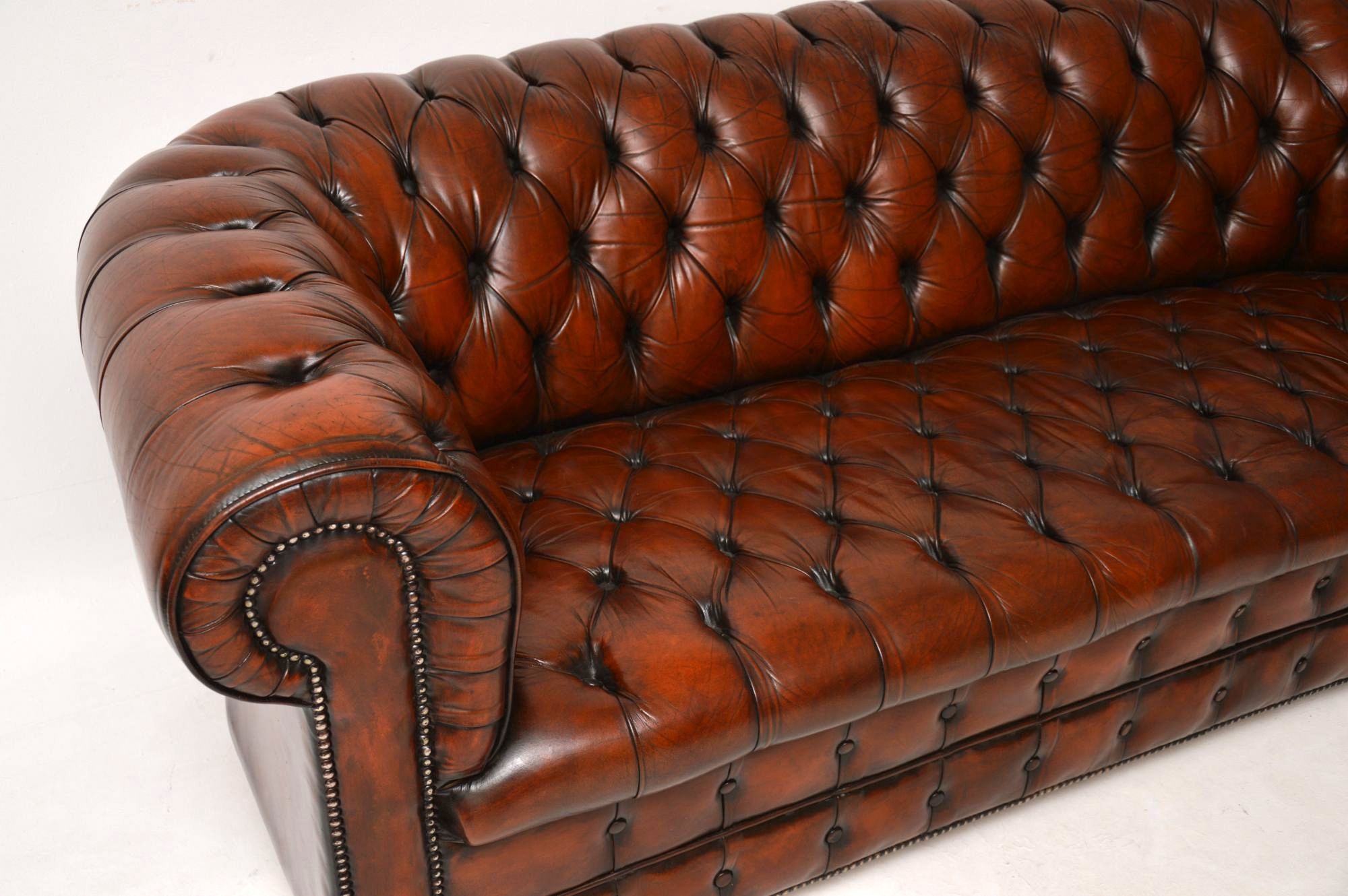 Antique Victorian Style Deep Buttoned Leather Chesterfield Pertaining To Victorian Leather Sofas (View 3 of 15)