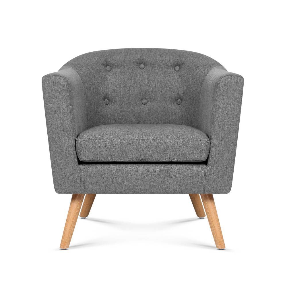 Artiss Adora Armchair Tub Dining Chair Single Accent Sofa Pertaining To Single Sofa Chairs (View 14 of 15)