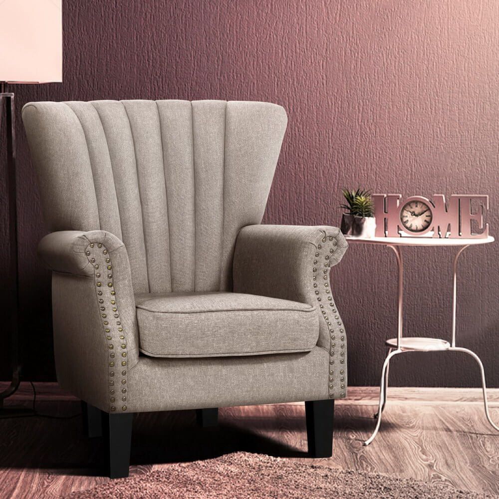 Artiss Armchair Lounge Chair Accent Chairs Armchairs Intended For Single Sofa Chairs (View 3 of 15)