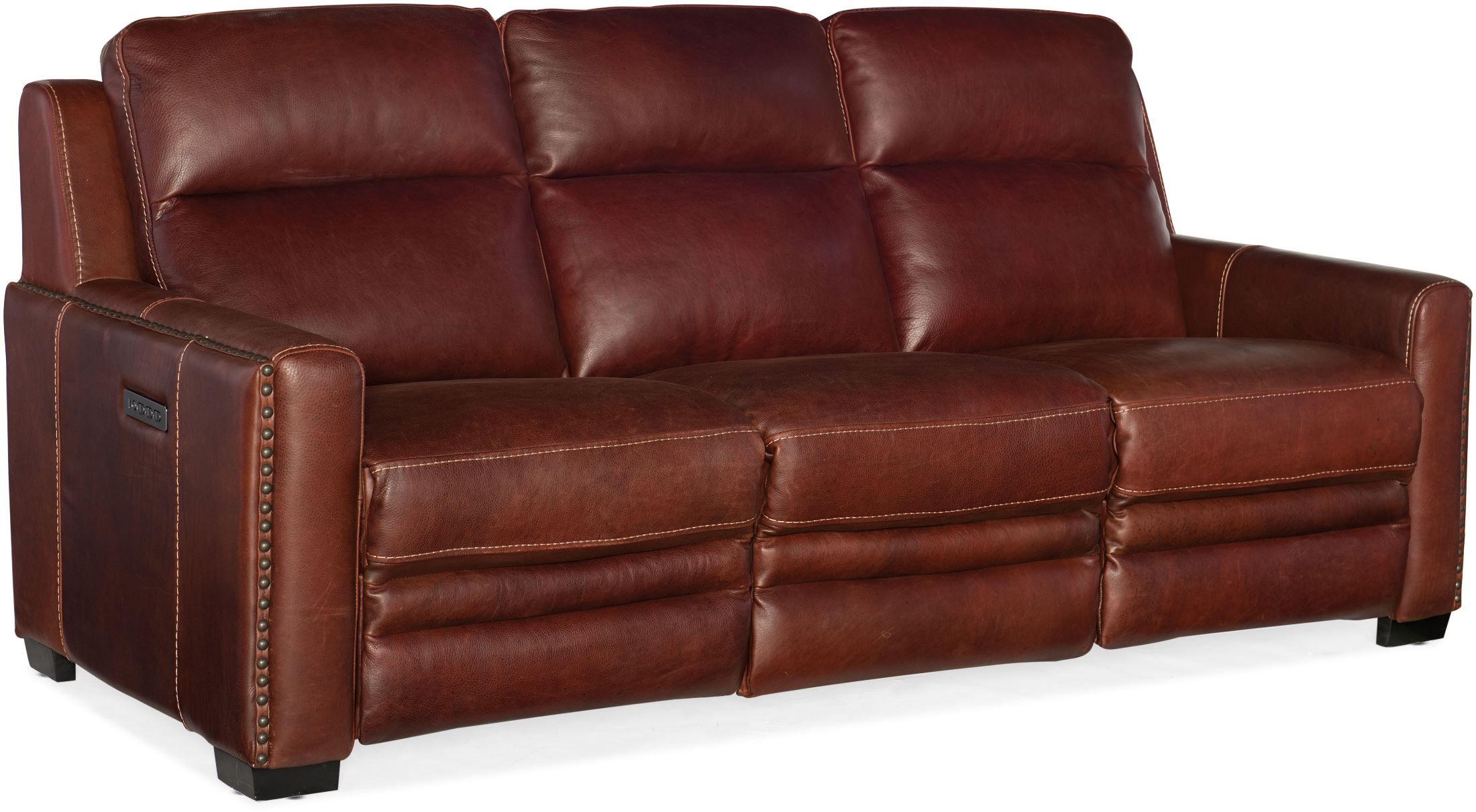 Aviator Chaldan Rust Leather Power Reclining Sofa With With Raven Power Reclining Sofas (View 13 of 15)