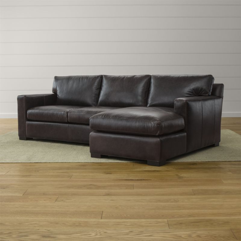 Axis Ii Leather 2 Piece Sectional + Reviews | Crate And Inside 2Pc Burland Contemporary Sectional Sofas Charcoal (View 2 of 15)