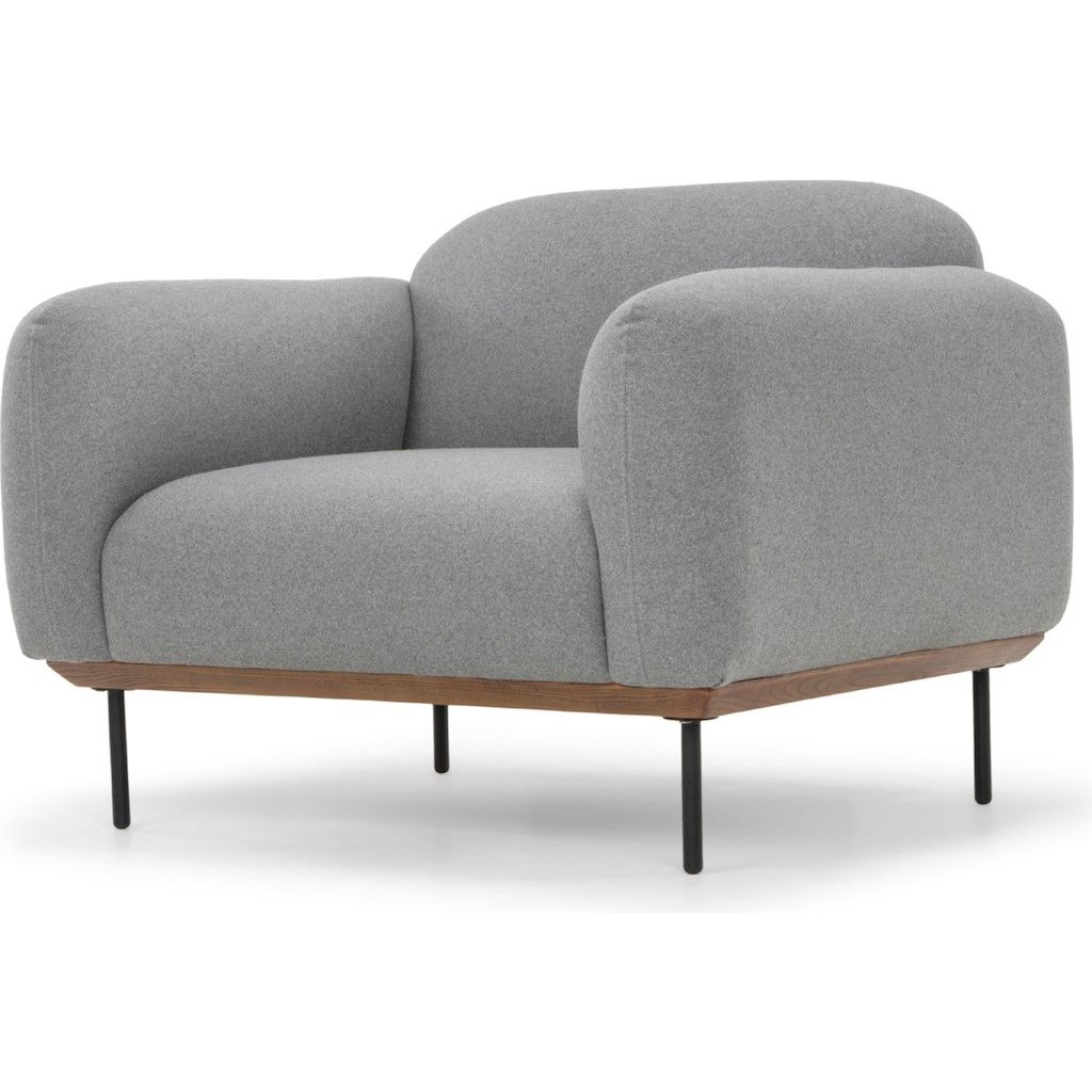 Benson Single Seat Sofa In Light Grey Fabric Seat – Lounge Within Single Sofa Chairs (View 9 of 15)