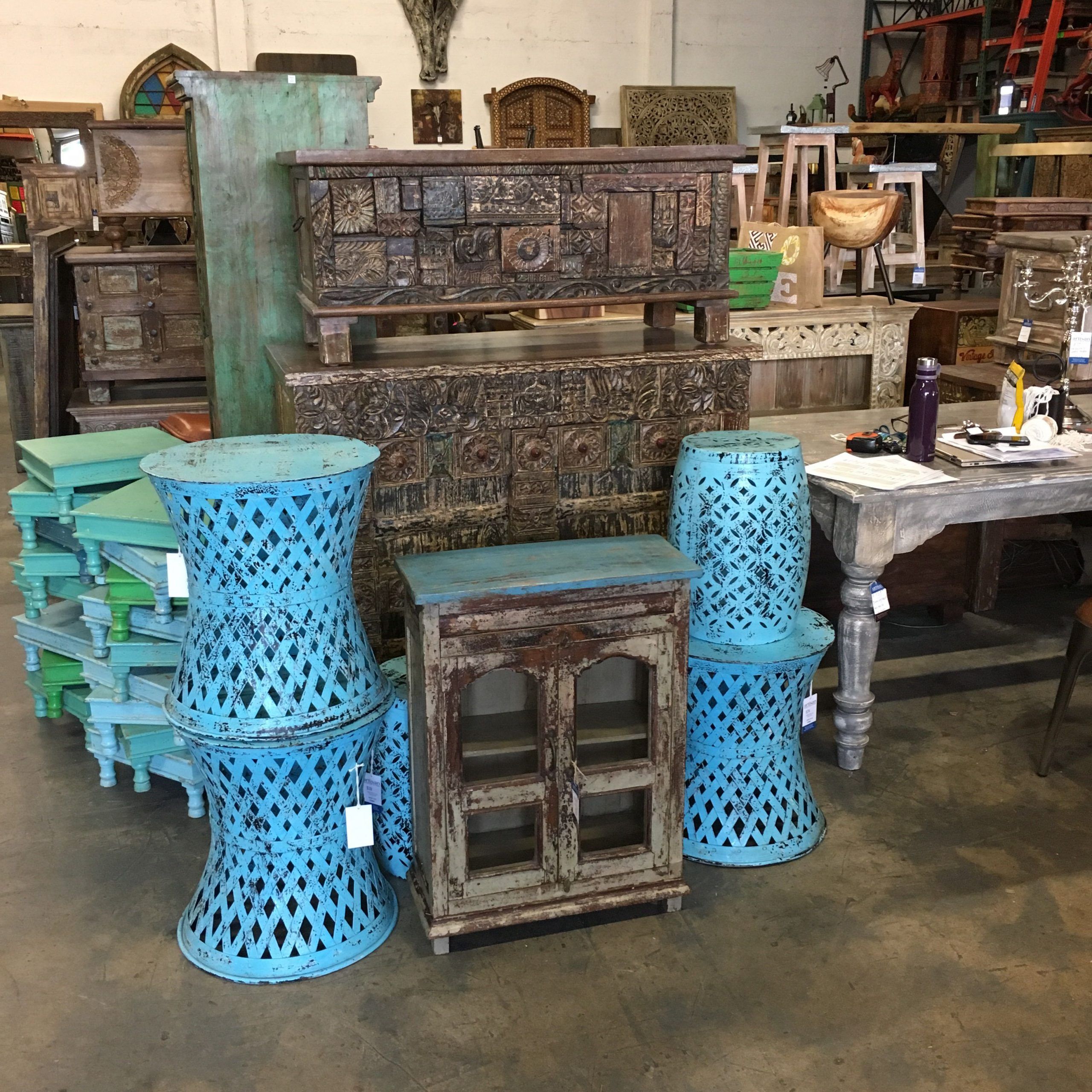 Blue Accents Tables And Reclaimed Cabinets | Artisan Intended For Artisan Blue Sofas (View 6 of 15)