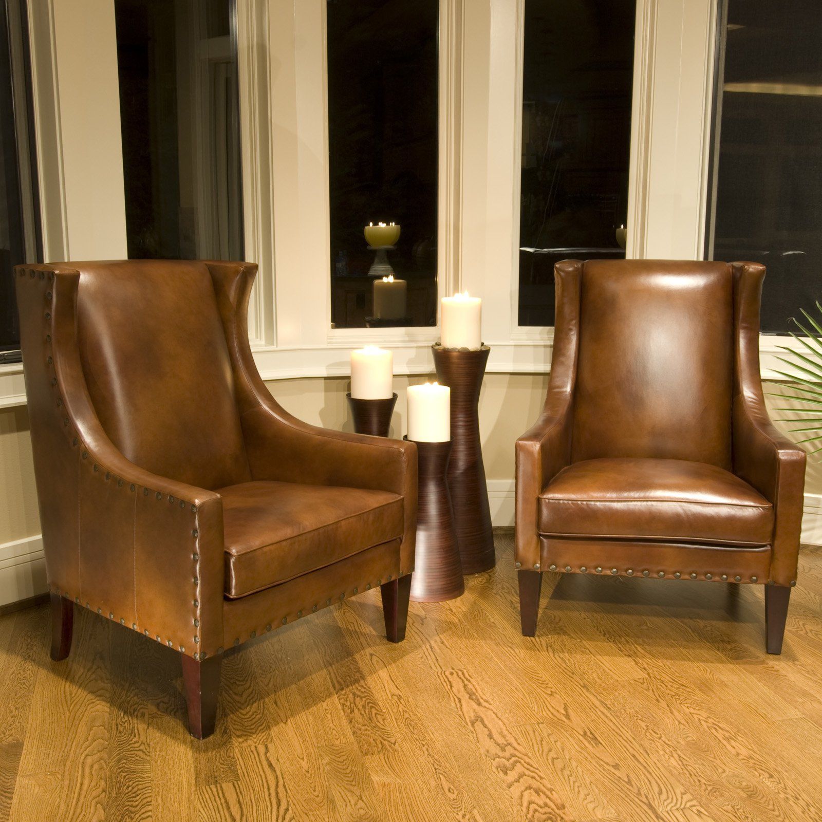 Bristol Top Grain Leather Accent Chairs In Rustic Color With Accent Sofa Chairs (View 3 of 15)