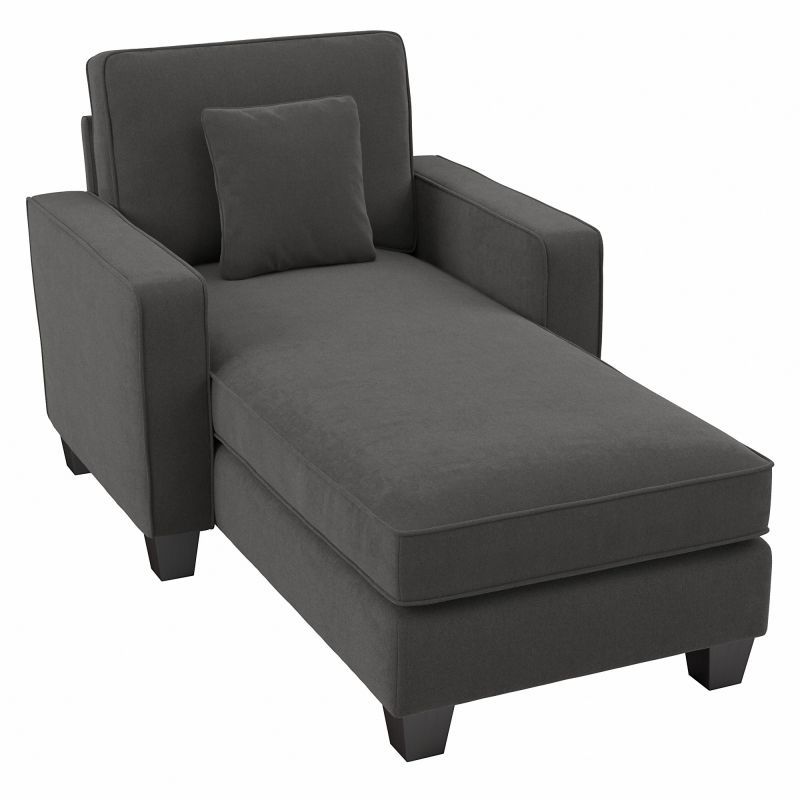 Bush Furniture Stockton 130W Sectional Couch With Double Inside 102" Stockton Sectional Couches With Reversible Chaise Lounge Herringbone Fabric (View 10 of 15)