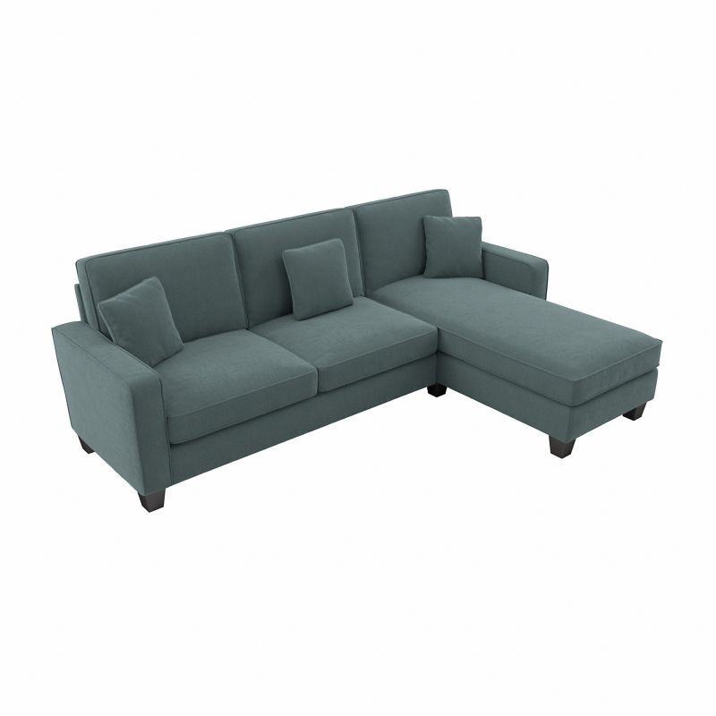 Bush Furniture Stockton 130W Sectional Couch With Double Regarding 102" Stockton Sectional Couches With Reversible Chaise Lounge Herringbone Fabric (View 2 of 15)