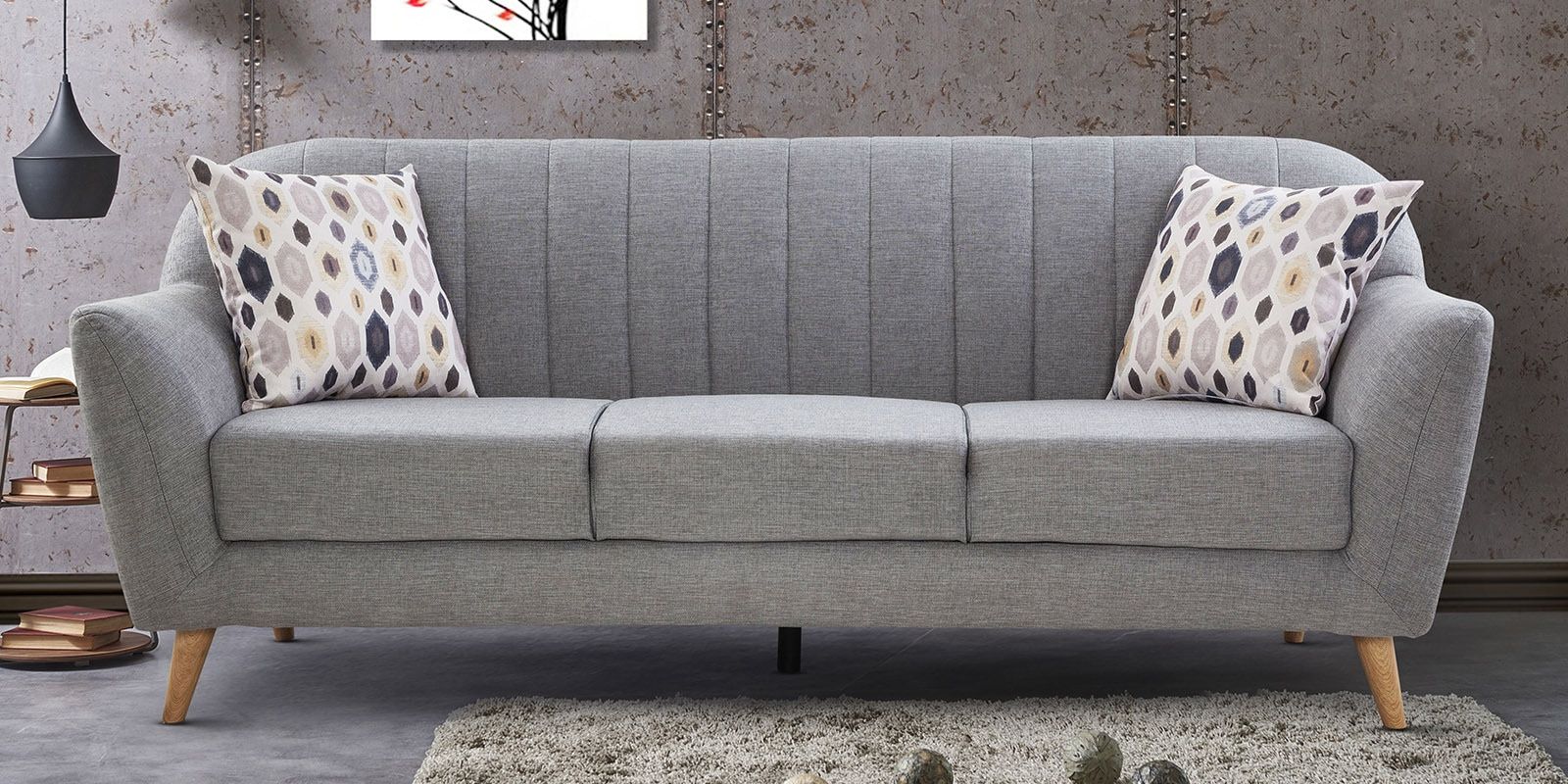 Buy Antalya 3 Seater Sofa In Grey Coloururban Living Intended For Ludovic Contemporary Sofas Light Gray (View 7 of 15)