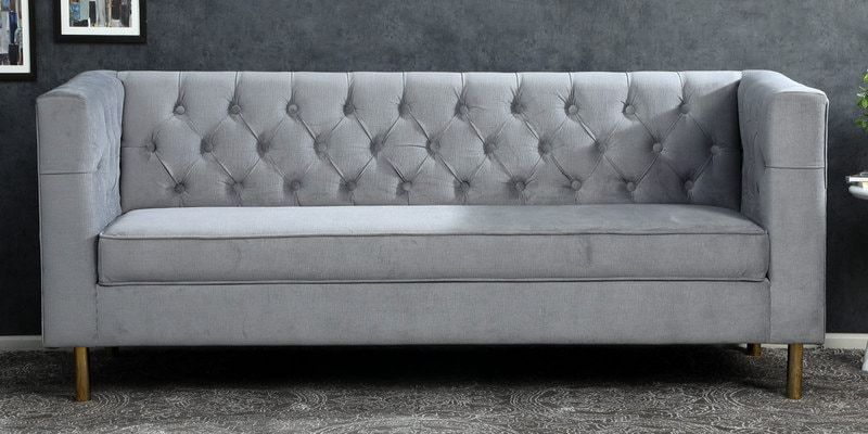 Buy Scarlett 3 Seater Sofa In Grey Colour – Casacraft Regarding Scarlett Beige Sofas (View 14 of 15)