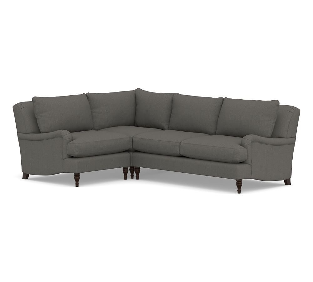 Carlisle Upholstered Sectional Left Arm 3 Piece Corner With Regard To 3 Piece Sectional Sofa Slipcovers (View 13 of 15)