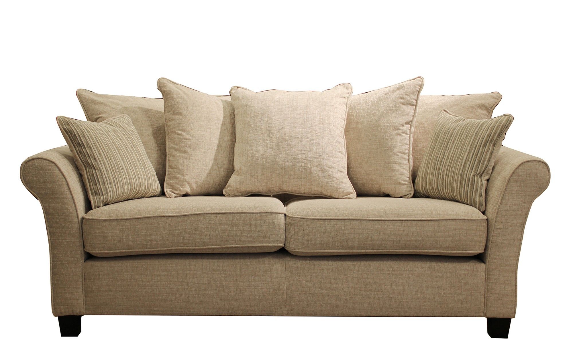 Carlton – Large Pillow Back Sofa In Corrine Beige – 3 Seat With Large Sofa Chairs (View 14 of 15)