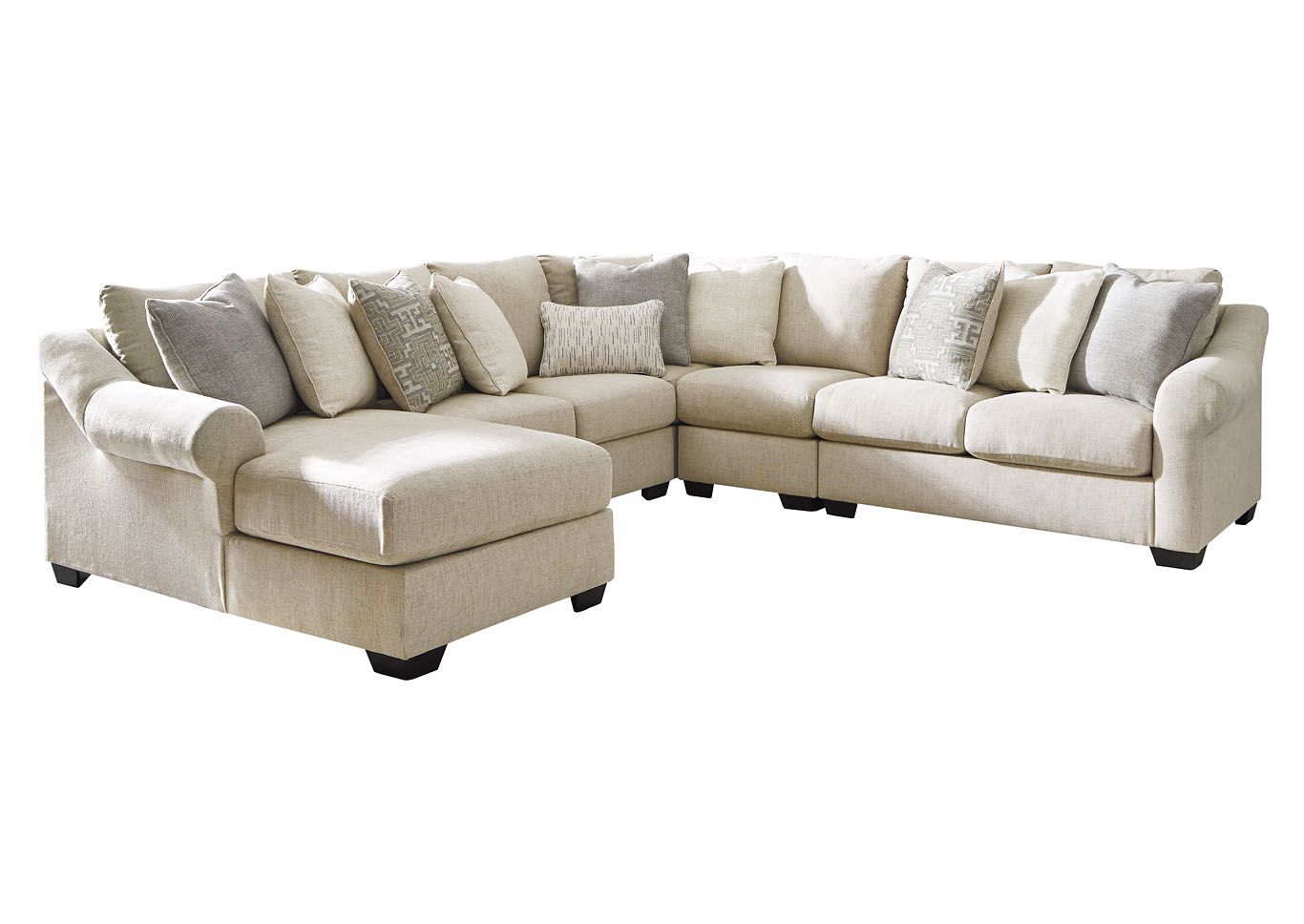 Carnaby 5 Piece Sectional Chaise Ashley Furniture Throughout Setoril Modern Sectional Sofa Swith Chaise Woven Linen (View 5 of 15)