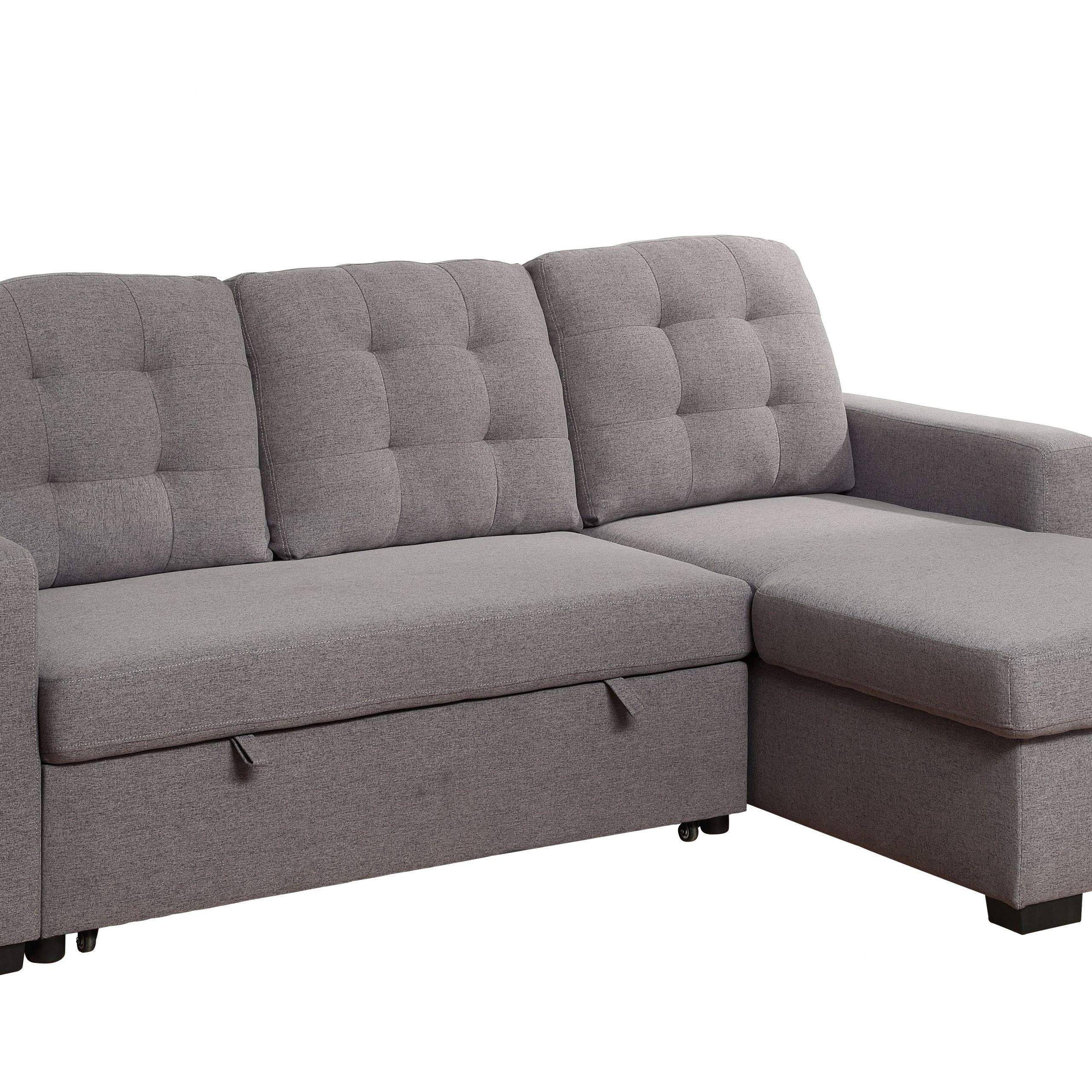 Chambord Reversible Storage Sleeper Sectional Sofa In Gray With Regard To Palisades Reversible Small Space Sectional Sofas With Storage (View 13 of 15)