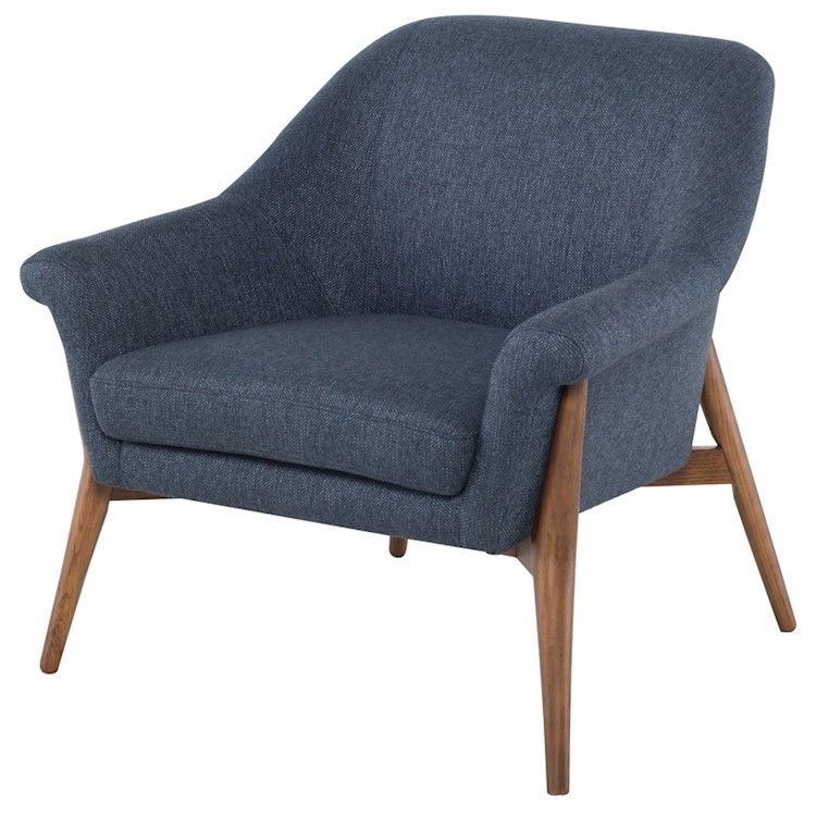 Charlize Single Seat Sofa In Denim Tweed Fabric Seat Regarding Single Seat Sofa Chairs (View 4 of 15)