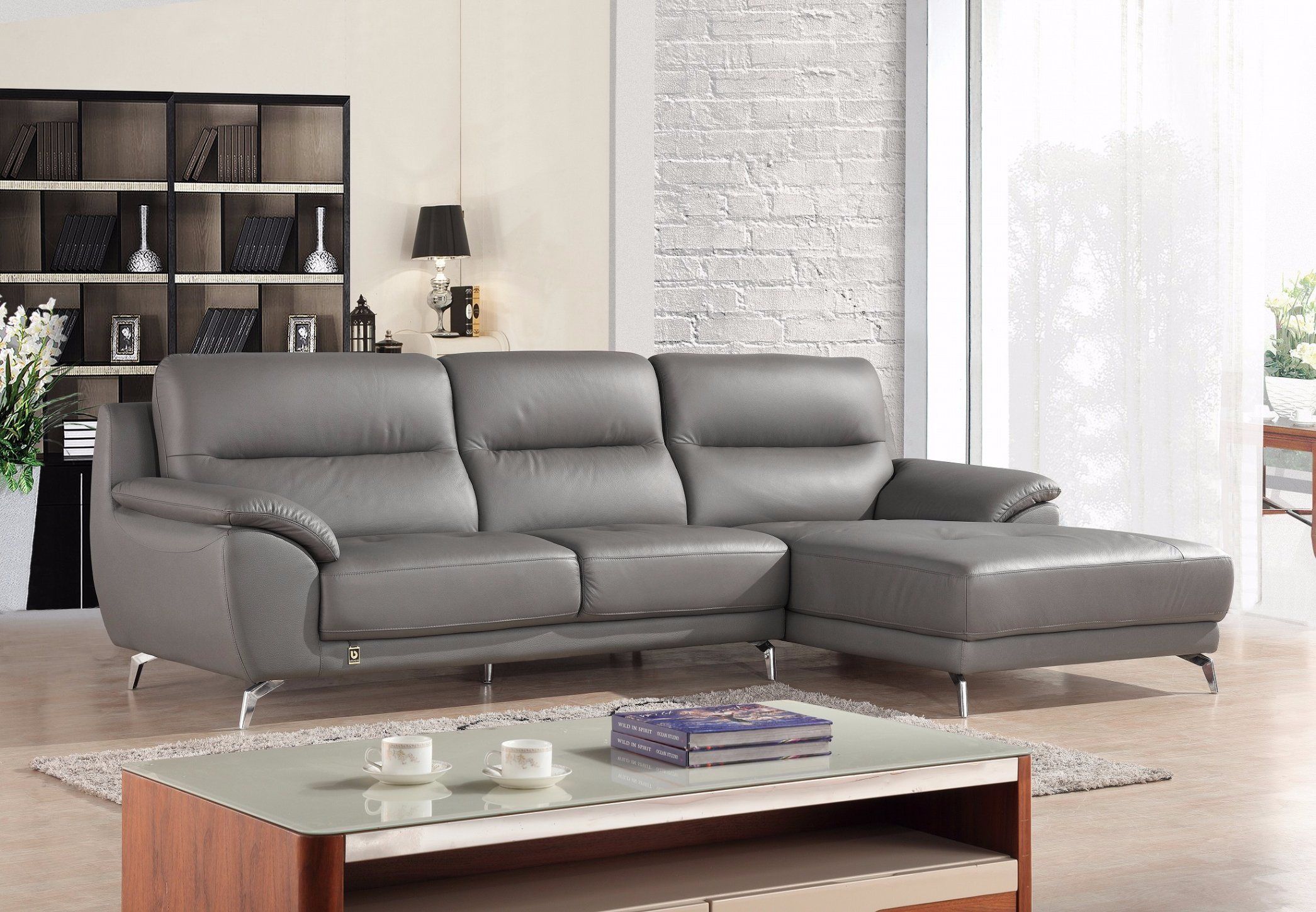 China European Modern Big L Shape Sectional Leather Sofa Pertaining To Owego L Shaped Sectional Sofas (View 2 of 15)