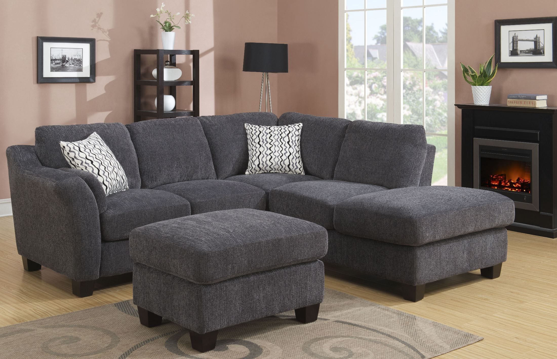 Clayton Ii Charcoal 2 Piece Sectional, U8060E 11 12 23 K With 2Pc Burland Contemporary Sectional Sofas Charcoal (View 14 of 15)