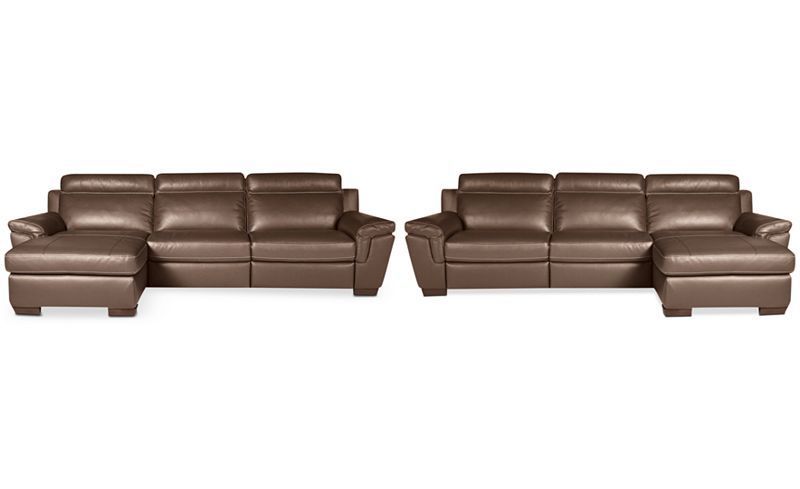 Closeout! Julius 3 Pc Leather Sectional Sofa With Chaise Regarding 3Pc Miles Leather Sectional Sofas With Chaise (View 12 of 15)