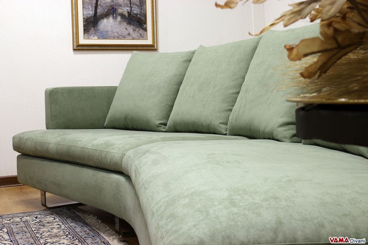 Contemporary Half Round Fabric Sofa With Removable Cover Regarding Round Sofas (View 9 of 15)
