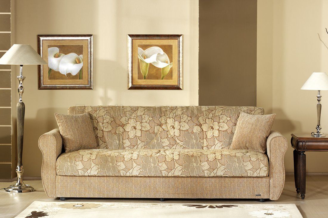 Contemporary Two Tone Fabric Living Room W/Storage Sleeper With Regard To Living Room Sofa Chairs (View 14 of 15)
