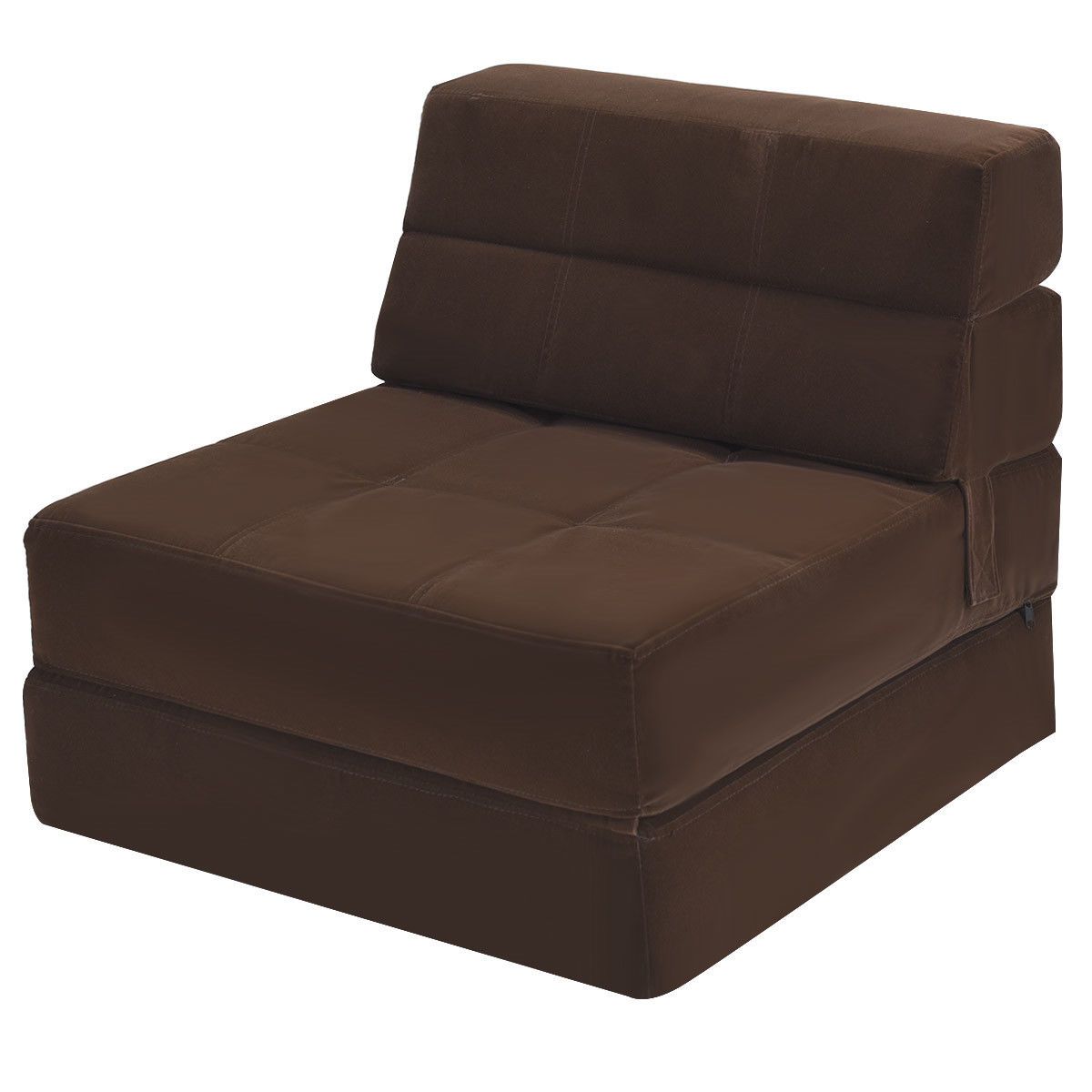 Costway Tri Fold Fold Down Chair Flip Out Lounger In Fold Up Sofa Chairs (View 12 of 15)
