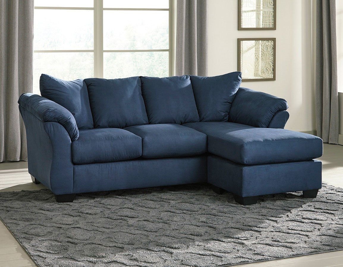 Darcy Blue Sofa Chaise Living Room Set Signature Design, 1 With Regard To Living Room Sofa Chairs (View 5 of 15)