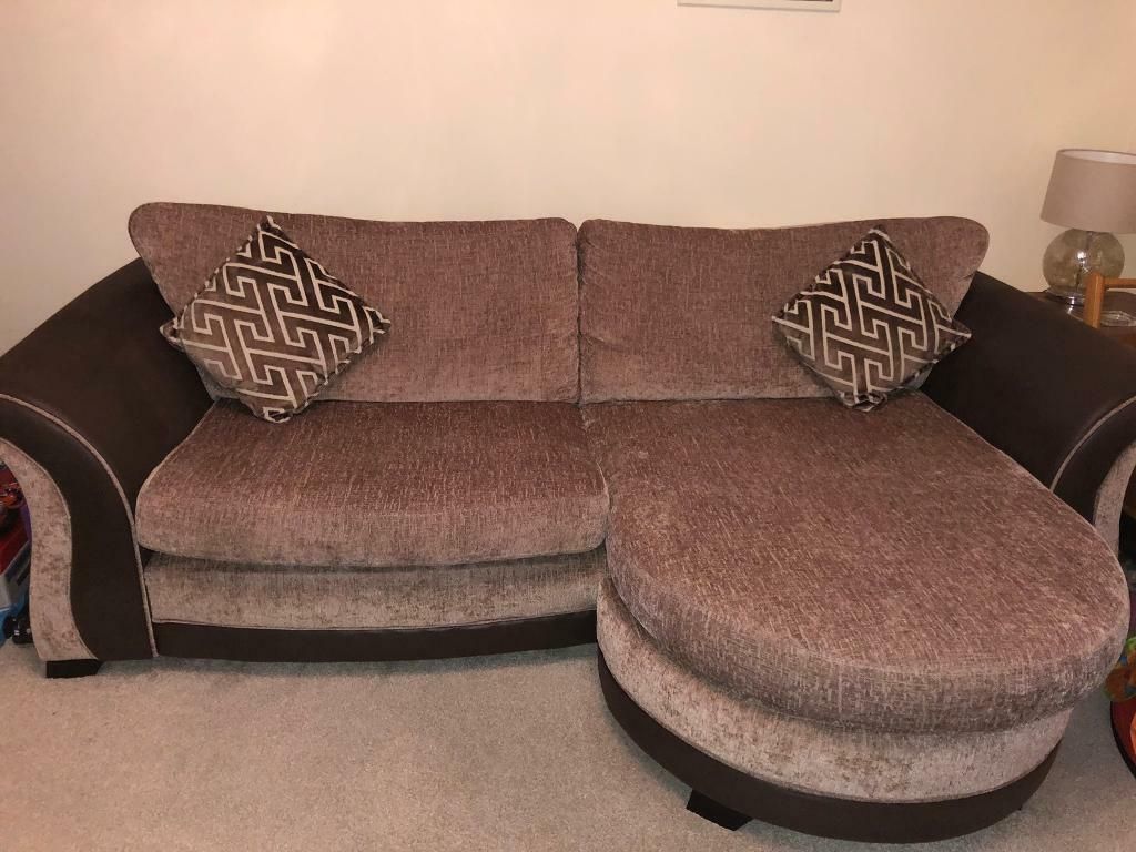 Dfs Fabric Corner Sofa & Swivel Cuddle Chair | In In Corner Sofa Chairs (View 14 of 15)