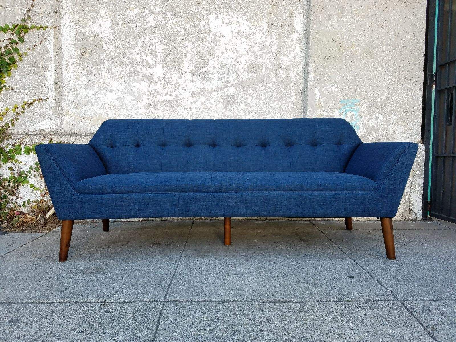 Downtown Navy Blue Sofa | Furniture, Navy Blue Sofa, Blue Sofa Regarding Dove Mid Century Sectional Sofas Dark Blue (View 3 of 15)