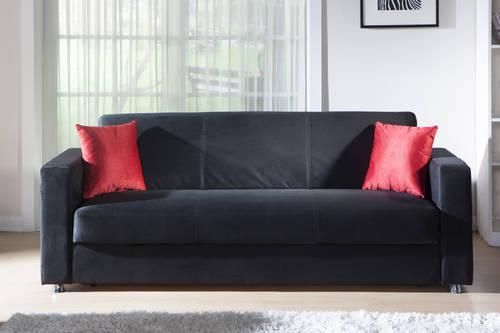Elegant Black Microfiber Sectional Sofa Bedistikbal In Elegant Sectional Sofas (View 15 of 15)