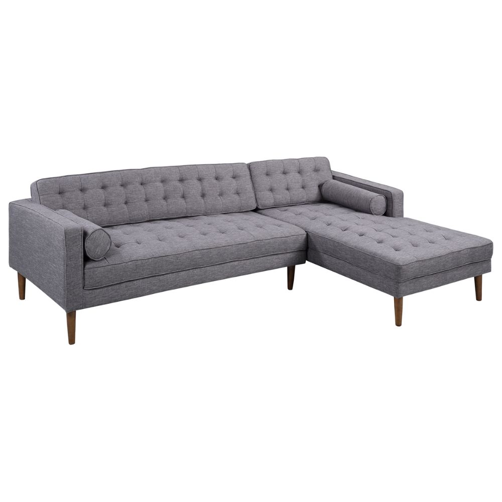 Element Sectional In 2021 | Sectional Sofa With Chaise Intended For Element Right Side Chaise Sectional Sofas In Dark Gray Linen And Walnut Legs (View 8 of 15)