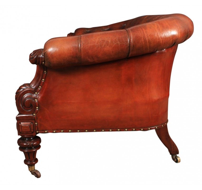 Exceptional Quality Victorian Hand Dyed Leather Pertaining To Victorian Leather Sofas (View 11 of 15)