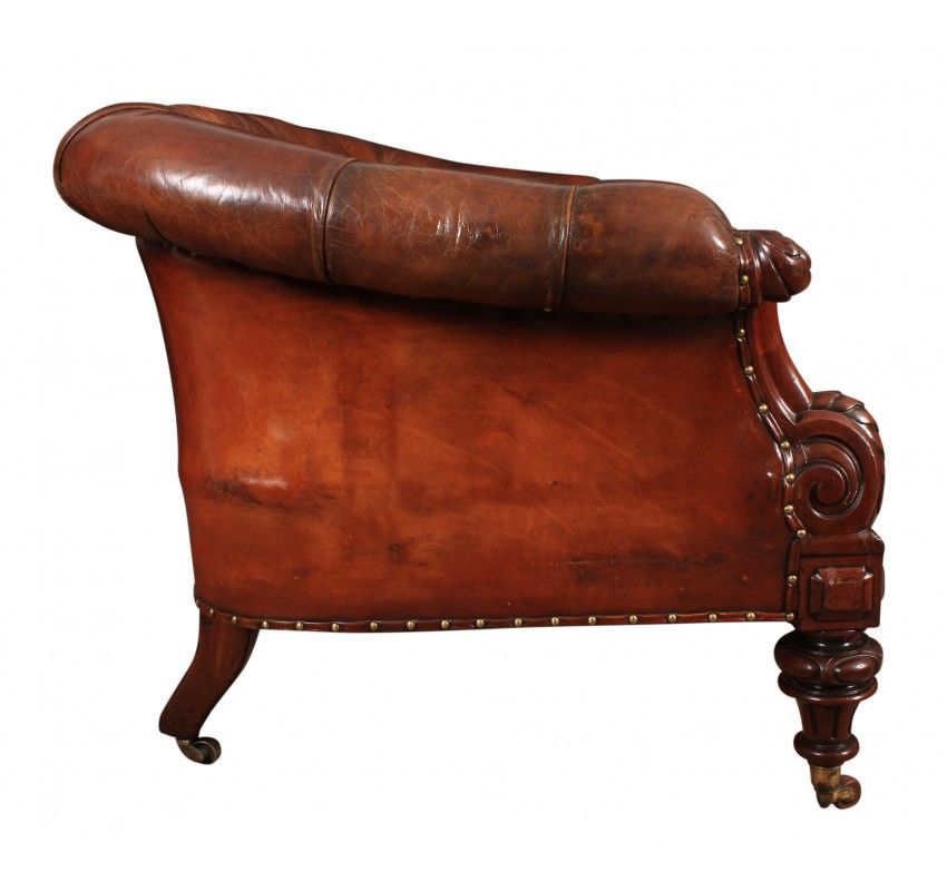 Exceptional Quality Victorian Hand Dyed Leather Within Victorian Leather Sofas (View 8 of 15)