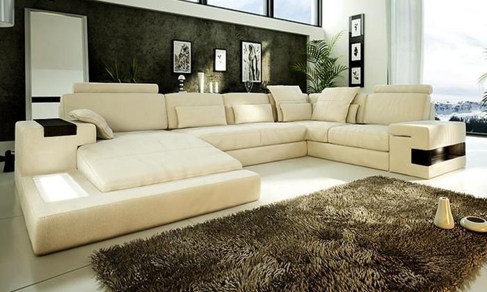 Extra Large Outdoor Furniture U Shaped Rattan Sofa With Within Large Sofa Chairs (View 9 of 15)