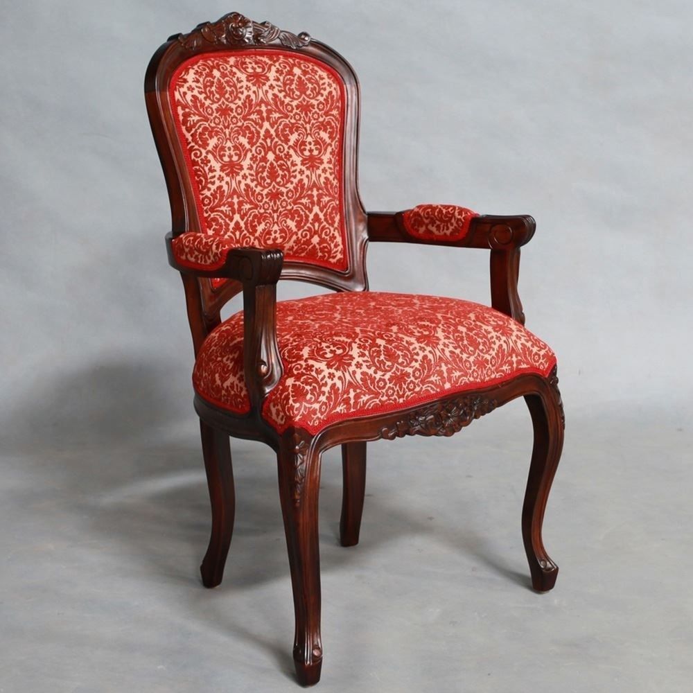 French Provincial Style Carved Arm Chair Sofa Solid Regarding Sofa Arm Chairs (View 1 of 15)