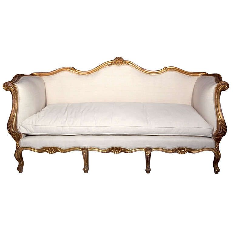 French Rococo Style Giltwood Canape Sofa For Sale At 1Stdibs Inside French Style Sofas (Photo 14 of 15)