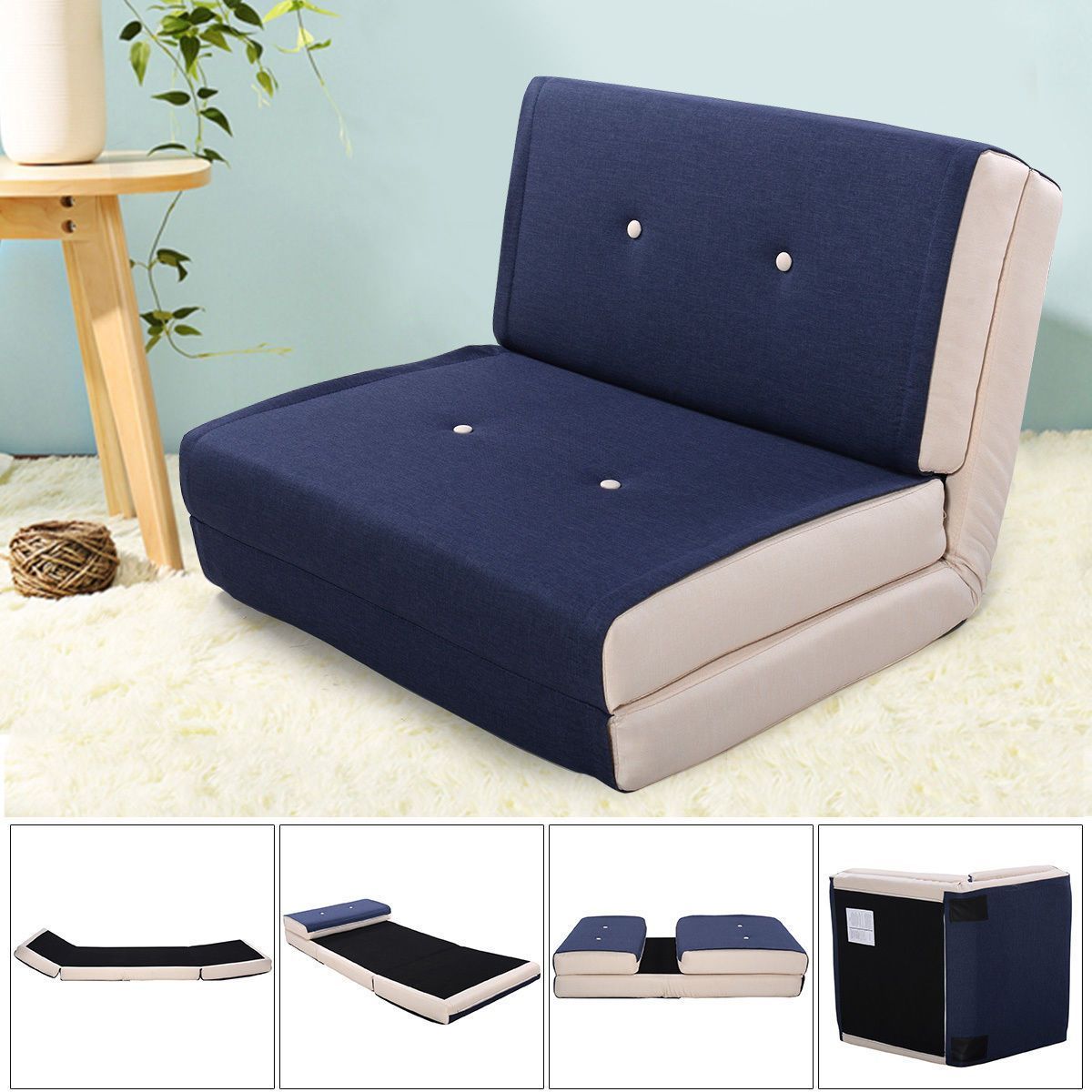 Giantex Fold Down Chair Flip Out Lounger Convertible Within Fold Up Sofa Chairs (View 1 of 15)