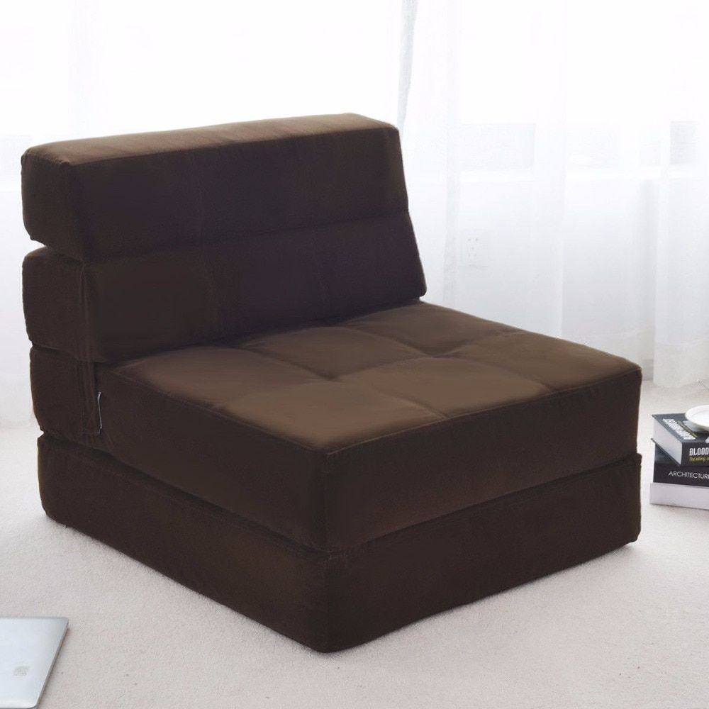 Giantex Tri Fold Fold Down Chair Flip Out Lounger Intended For Fold Up Sofa Chairs (View 8 of 15)