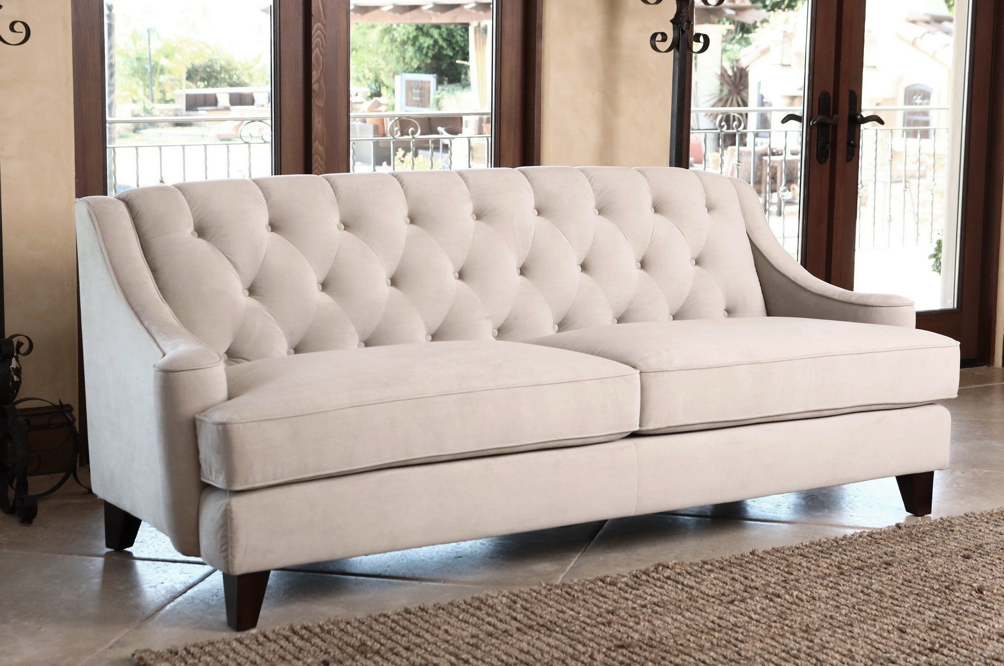 Gillian 84" Sofa | Abbyson Living, Tufted Sofa, Best Sofa Inside Artisan Beige Sofas (View 4 of 15)