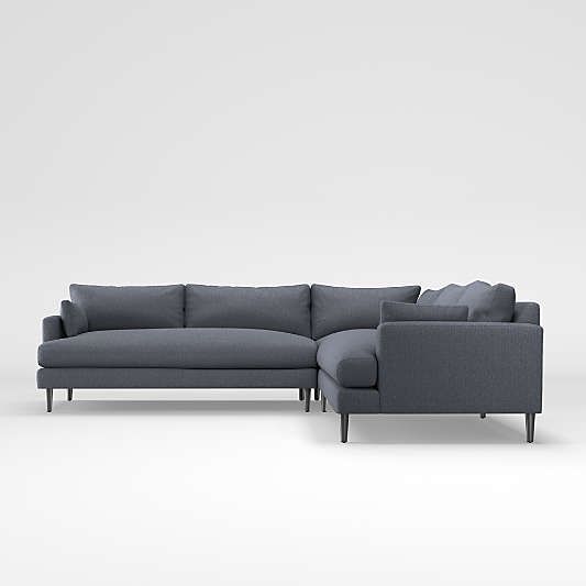 Grey Sectional Sofas | Crate And Barrel Regarding Setoril Modern Sectional Sofa Swith Chaise Woven Linen (View 10 of 15)