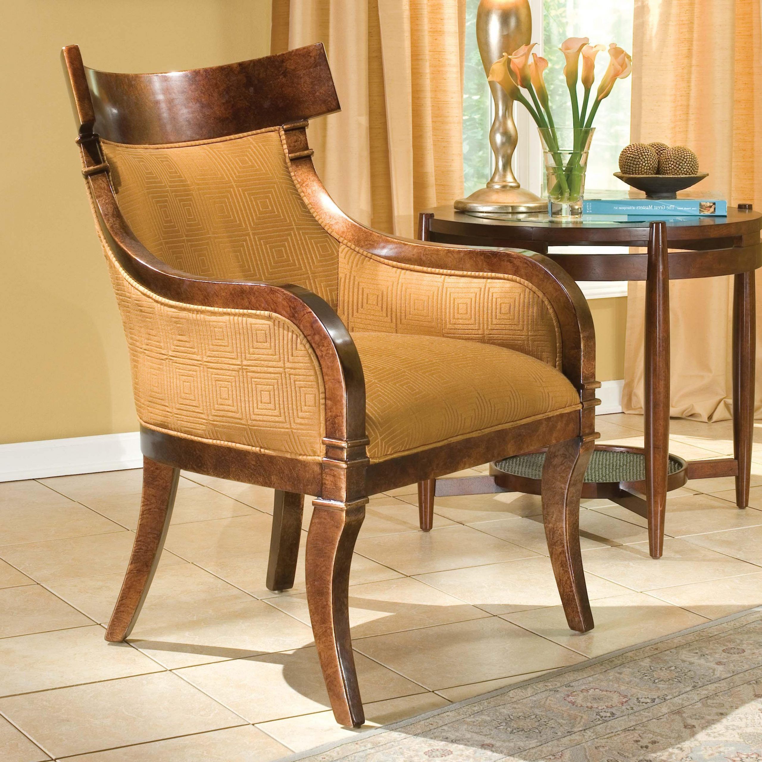 Grove Park Chairs Rustic Upholstered Accent Chair Pertaining To Accent Sofa Chairs (View 15 of 15)