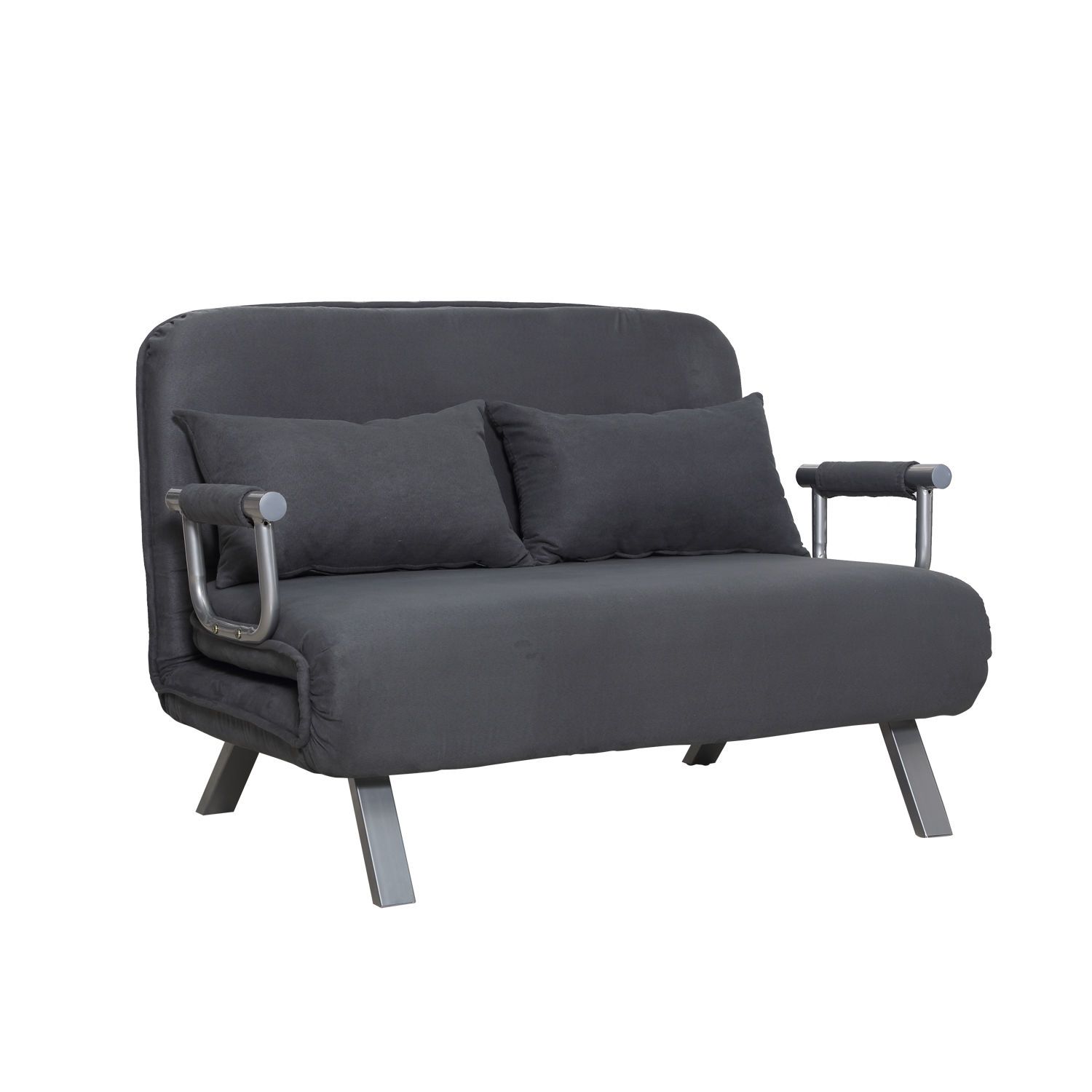 Homcom Twin Size Folding 5 Position Steel Convertible Throughout Fold Up Sofa Chairs (View 15 of 15)