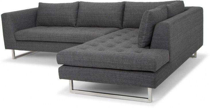 Janis Dark Grey Tweed Raf Sectional Sofa From Nuevo Inside Camila Poly Blend Sectional Sofas Off White (View 13 of 15)