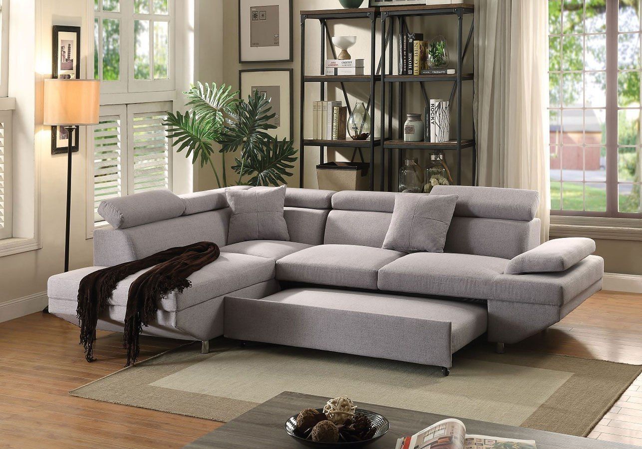Jemima Left Chaise Sectional W/ Sleeper Acme Furniture, 1 Within Hannah Left Sectional Sofas (View 2 of 15)