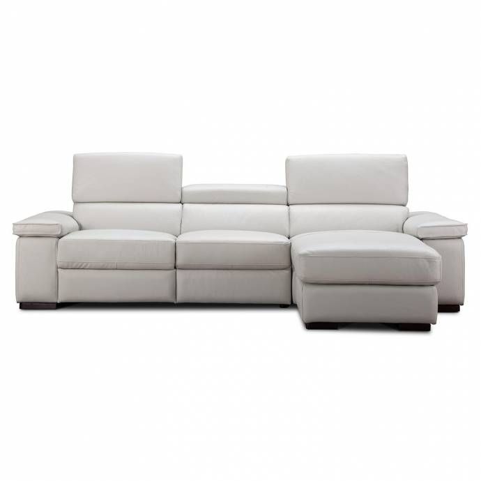 J&M Fabia Modern Premium Light Grey Italian Leather With Kiefer Right Facing Sectional Sofas (View 15 of 15)