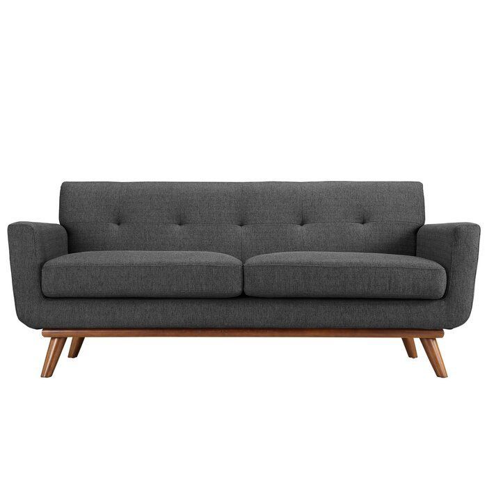 Johnston 78" Flared Arm Loveseat | Upholstered Sofa, Love Pertaining To Riley Retro Mid Century Modern Fabric Upholstered Left Facing Chaise Sectional Sofas (View 3 of 15)