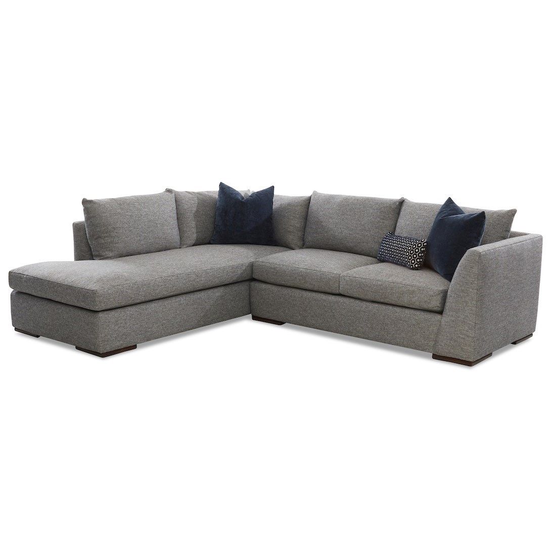 Klaussner Flagler Contemporary 2 Piece Chaise Sofa With Inside 2Pc Burland Contemporary Chaise Sectional Sofas (Photo 6 of 15)