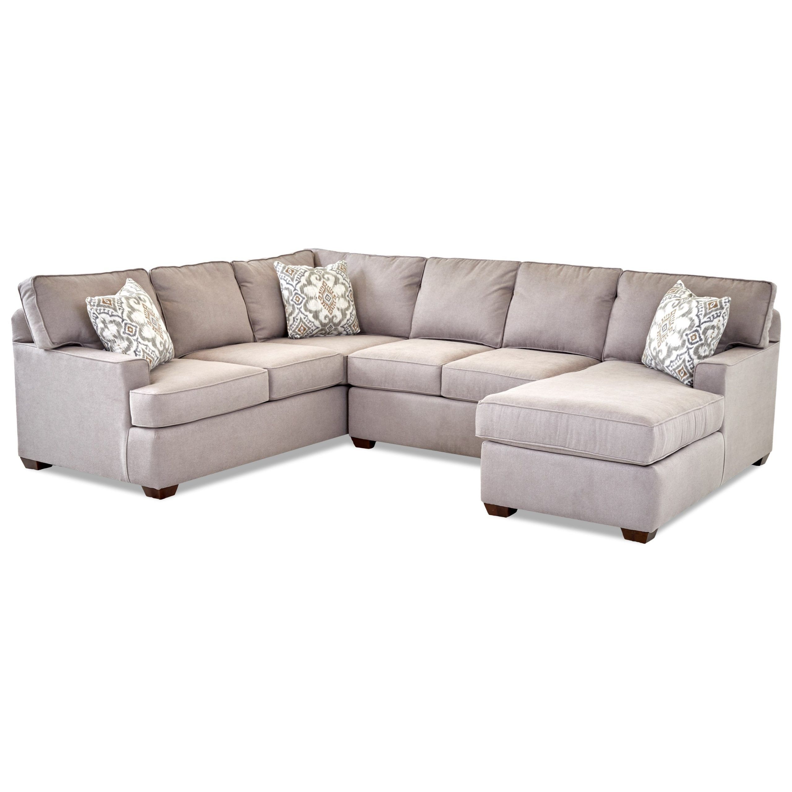 Klaussner Pantego 3 Piece Sectional Sofa With Raf Chaise Regarding 3Pc Miles Leather Sectional Sofas With Chaise (View 1 of 15)