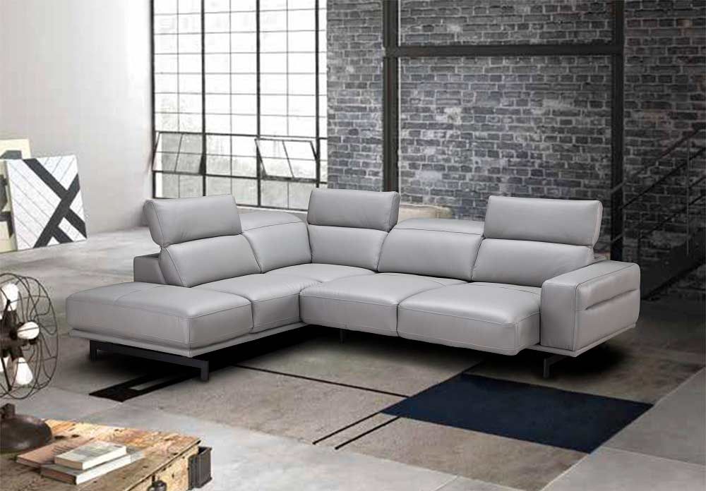 Light Gray Sectional Sofa Nj 981 | Leather Sectionals Intended For Sectional Sofas In Gray (View 12 of 15)