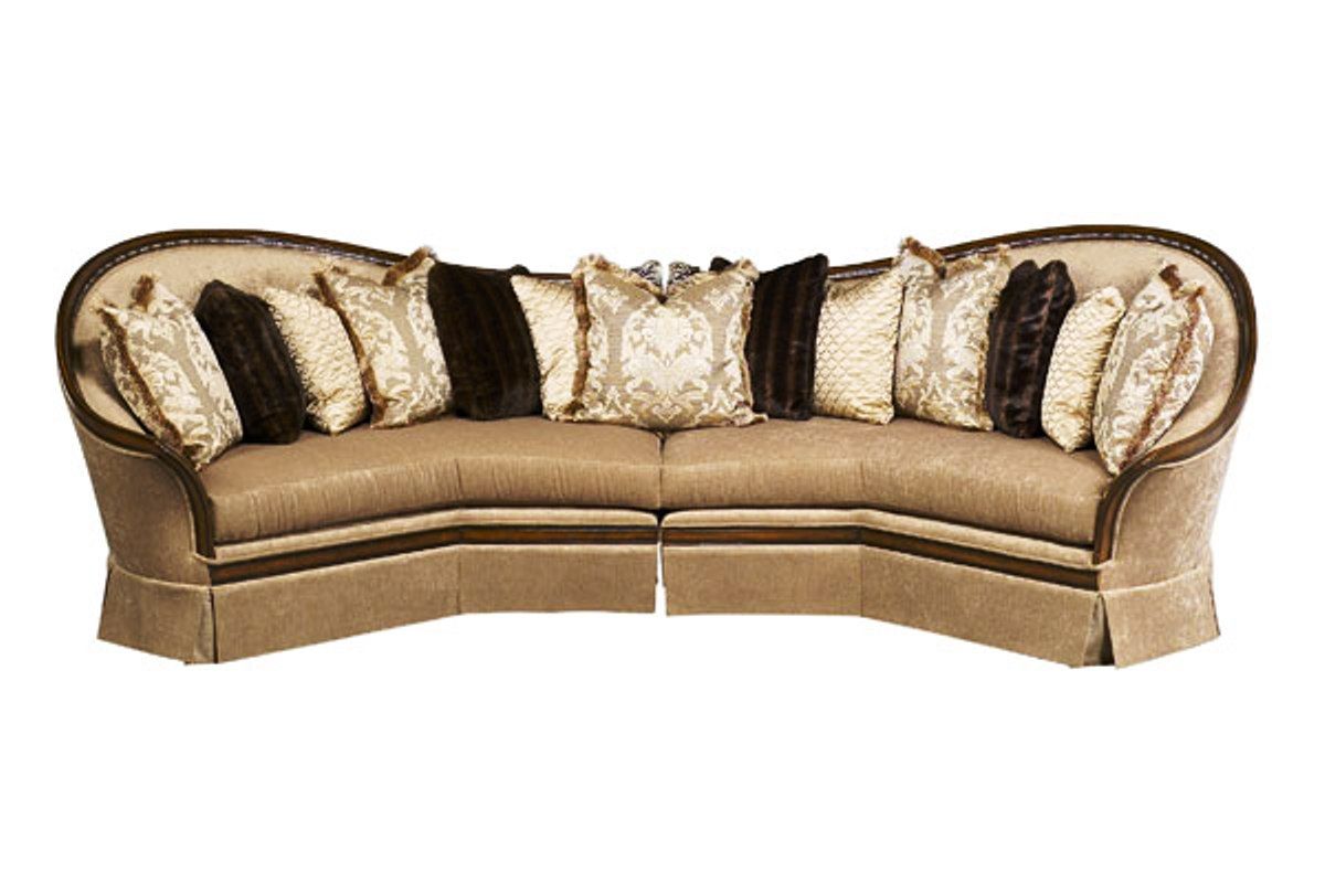 Luna Exposed Solid Wood Frame Sectional Sofa With Pillows Regarding Luna Leather Sectional Sofas (View 10 of 15)