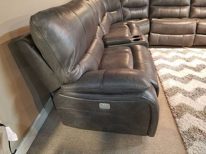 Luna Leather Power Reclining Sectional: Only $5, (View 1 of 15)