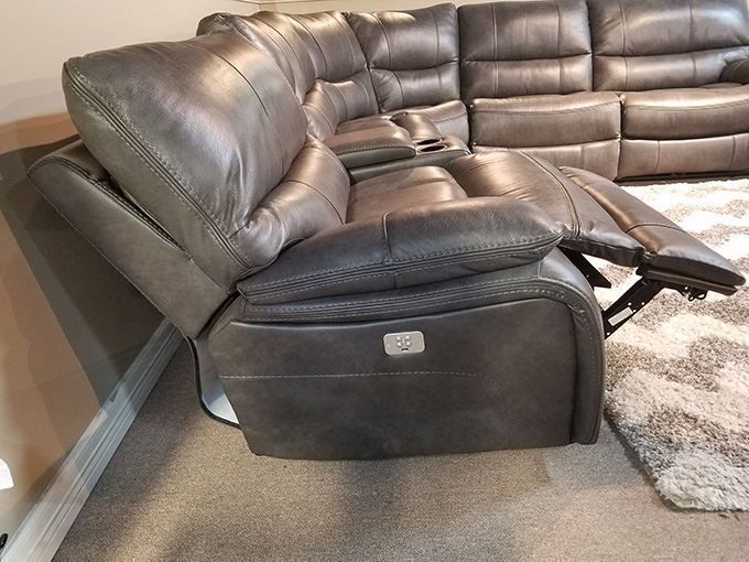 Luna Leather Power Reclining Sectional: Only $5, (View 2 of 15)